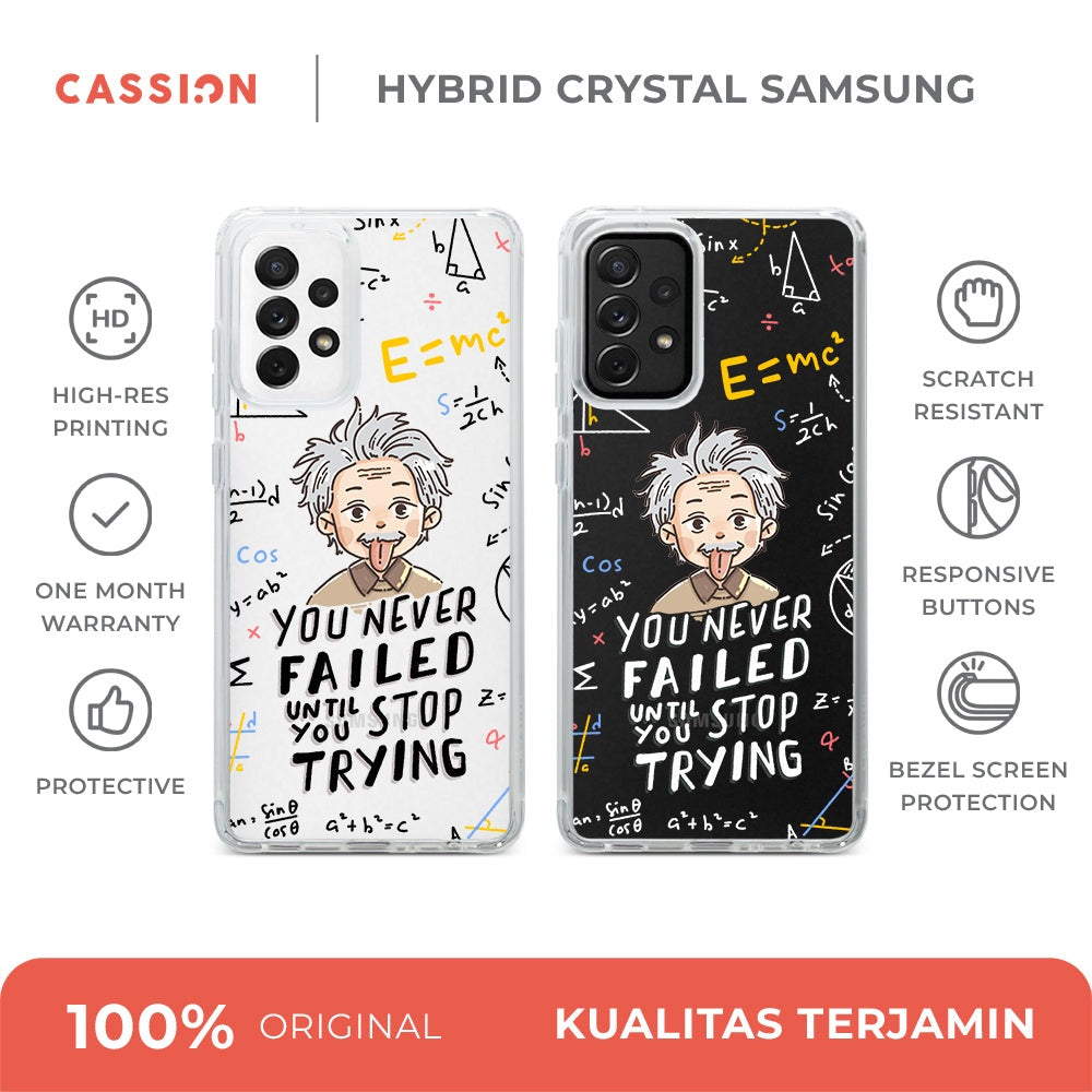 Quotes By Albert Einstein Transparent Background Hybrid Crystal Case - Samsung A15