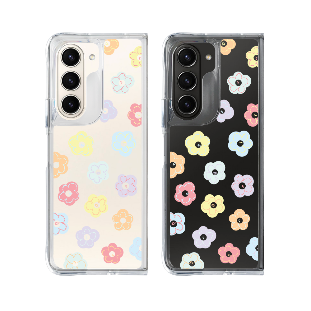 Hybrid Crystal Case For Samsung Z Fold 5 6 / Pastel Petal Paradise / Hybrid Crystal Case Samsung Z Fold 6