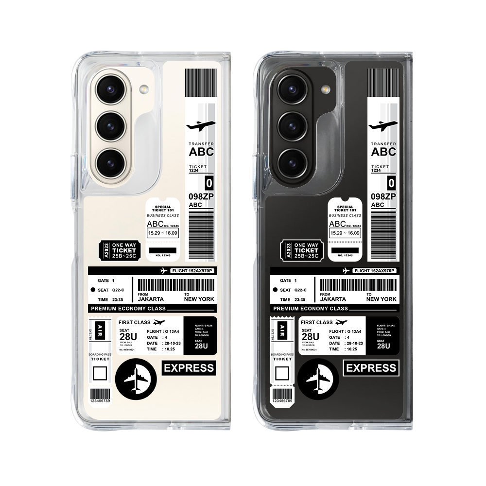 [Ready] Hybrid Crystal Case For Samsung Z Fold 5 6 Pastel Cat Pattern Hybrid Crystal Case Samsung Z Fold 5
