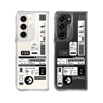 [Ready] Hybrid Crystal Case For Samsung Z Fold 5 6 Pastel Cat Pattern Hybrid Crystal Case Samsung Z Fold 5