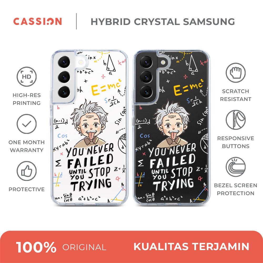 Quotes By Albert Einstein Transparent Background Hybrid Crystal Case - Samsung S24 Ultra