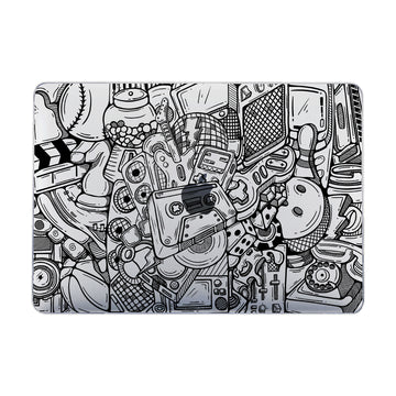 [Ready] Sketch Of Classic Instrument Macbook Case / Frosted Clear Pro 14in M2 M3