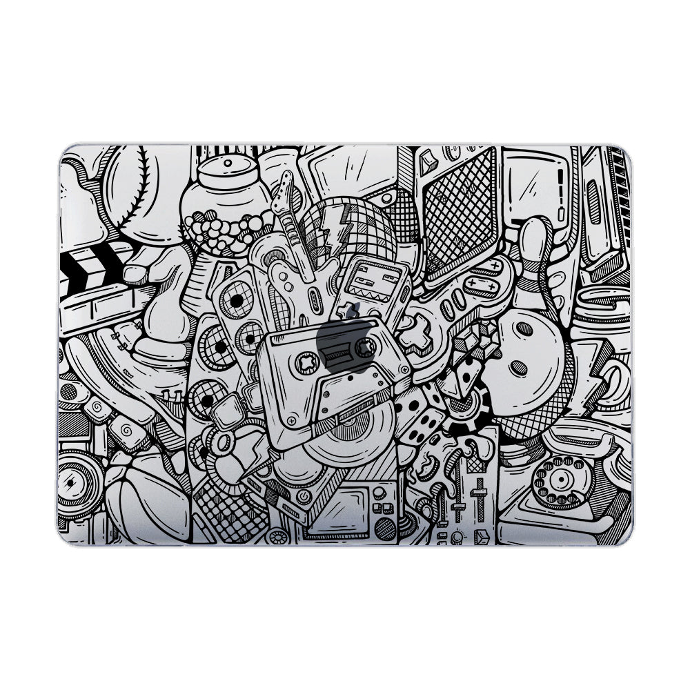 Sketch of Classic Instrument Macbook Case Case Macbook - Rubber Frosted Transparent / Air 13.6 inch M2 M3 M4