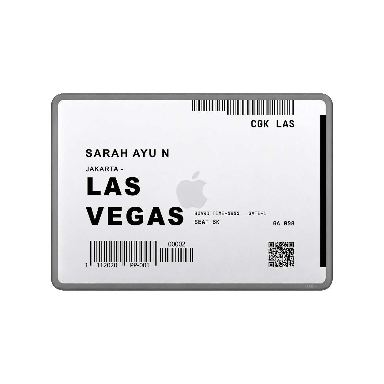 Custom Boarding Pass Macbook Case