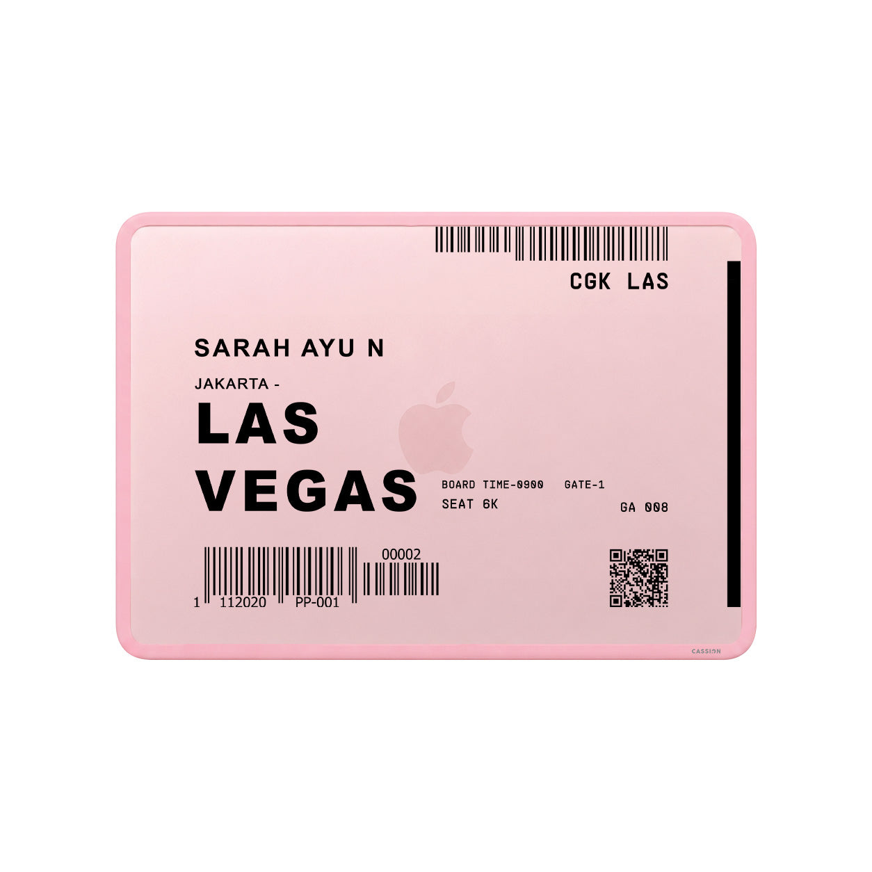 Custom Boarding Pass Macbook Case