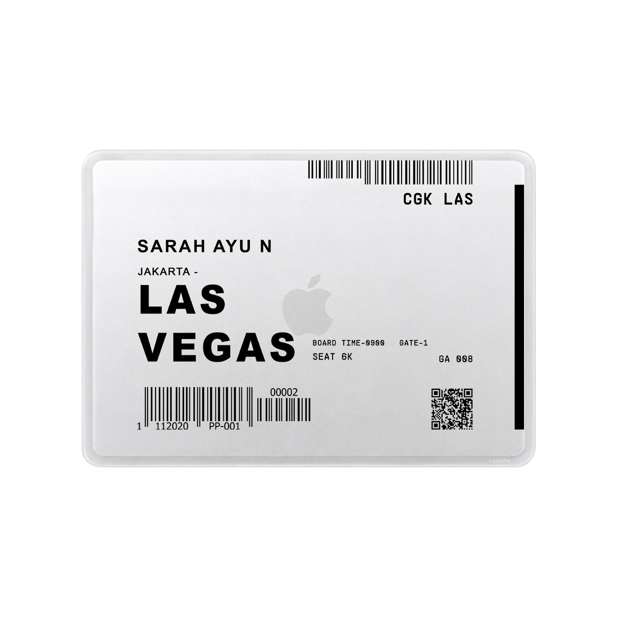 Custom Boarding Pass Macbook Case