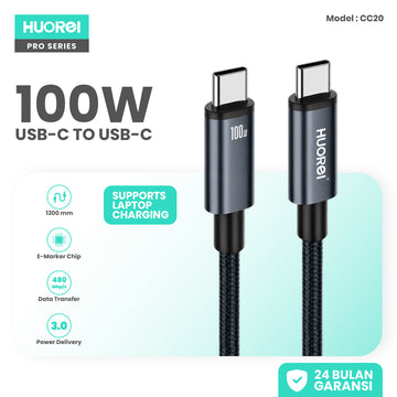 HUOREI CC20 Pro USB-C to USB-C Cable 100W PD 3.0 E-Marker