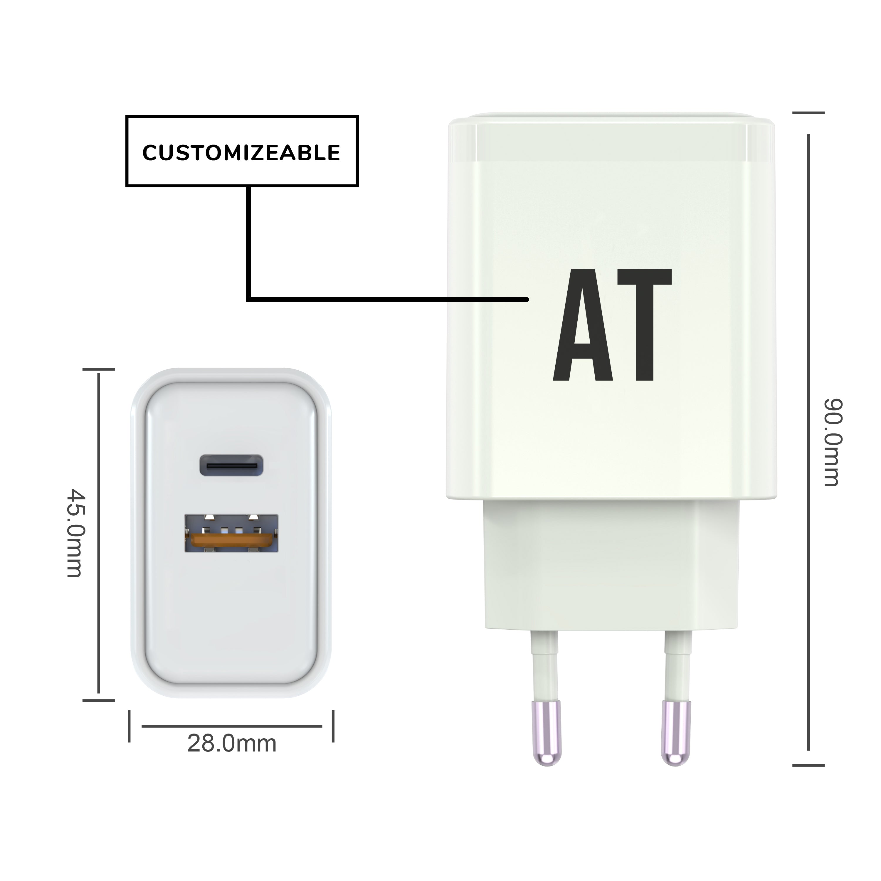 Fast Charger Kepala Charger 2 Ports PD 25W QC 3.0 FC001