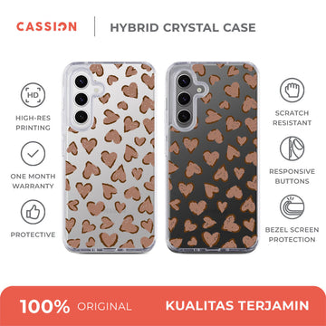 Cocoa Heartbeat Hybrid Crystal Case - Samsung S25 Ultra / Glitter Clear