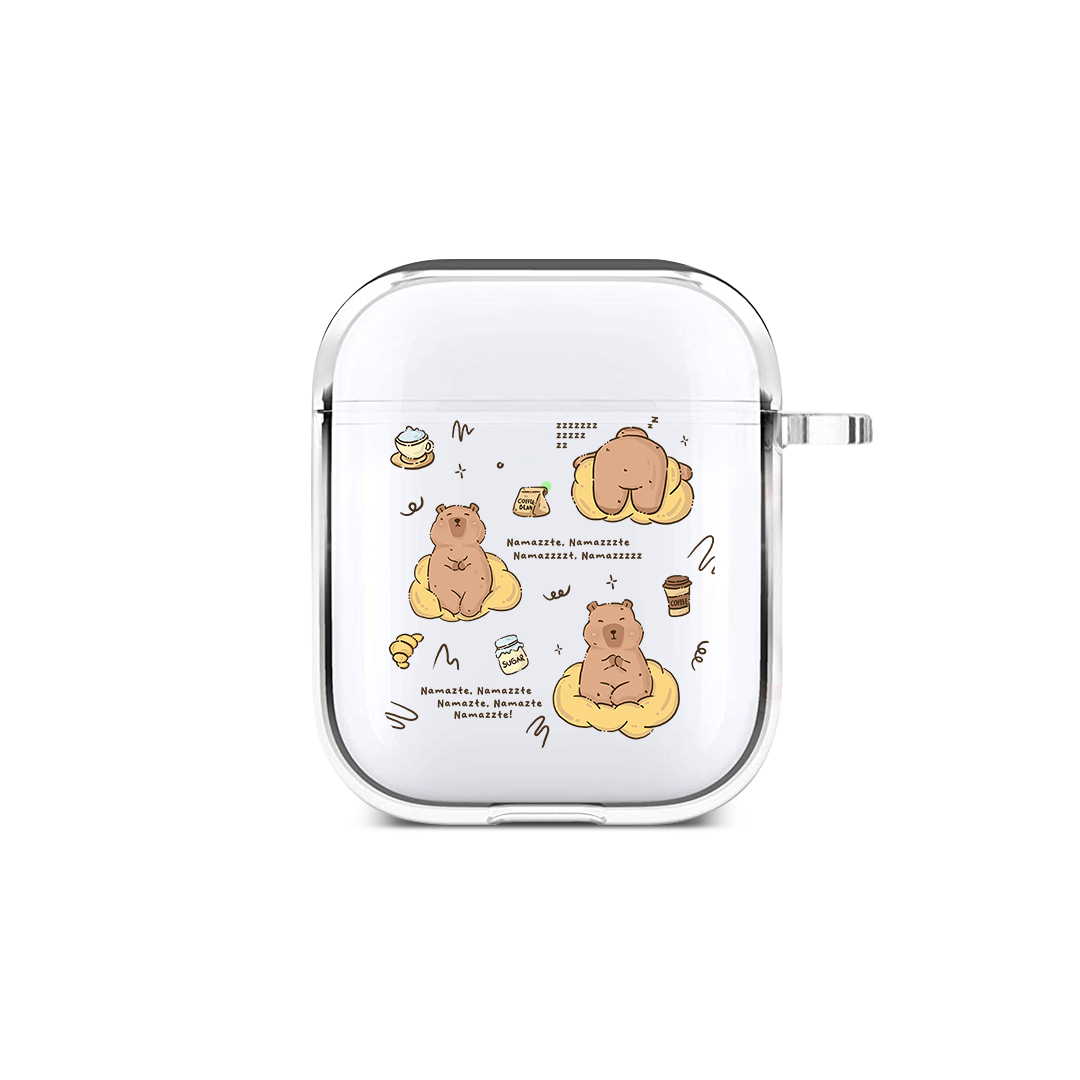 Coffeebara Airpods Case Earbuds Liquid Crystal Case - Samsung Buds 2 or Pro or Live / Clear