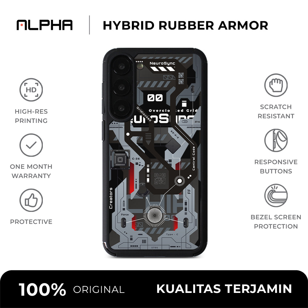 Dark OS Hybrid Rubber Case V5 - Samsung S23 FE / Black