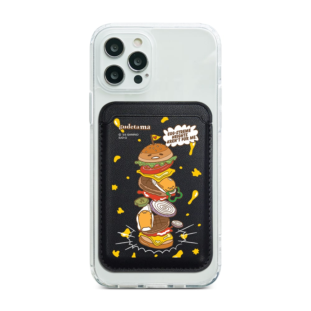Double Patty Double Egg Magnetic Pocket Wallet Pocket Wallet Magnetic - Black