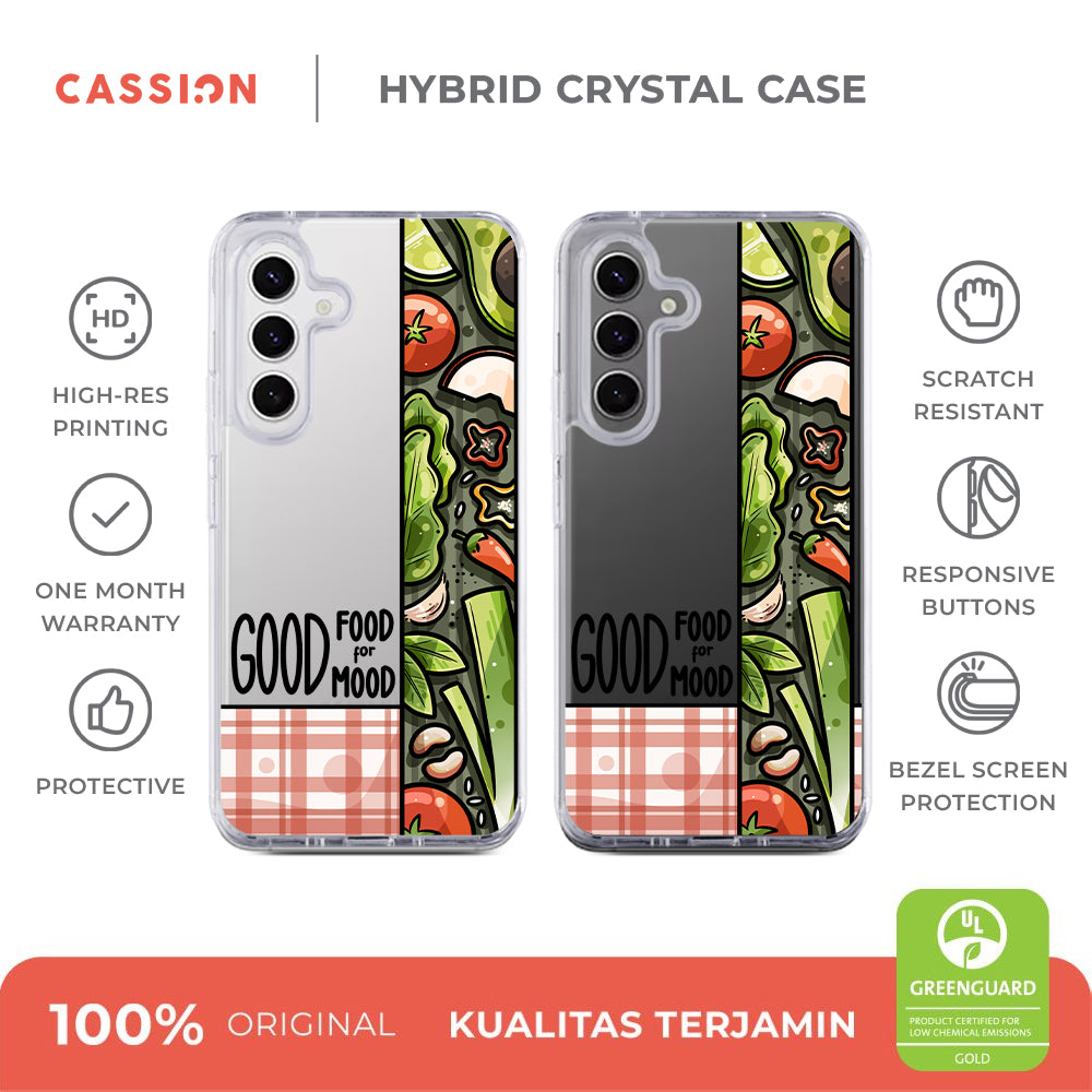 Good Food For Good Mood Hybrid Rubber Case V5 - Samsung S24 FE / Black
