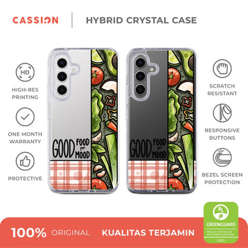 Good Food For Good Mood Hybrid Rubber Case V5 - Samsung S24 FE / Black