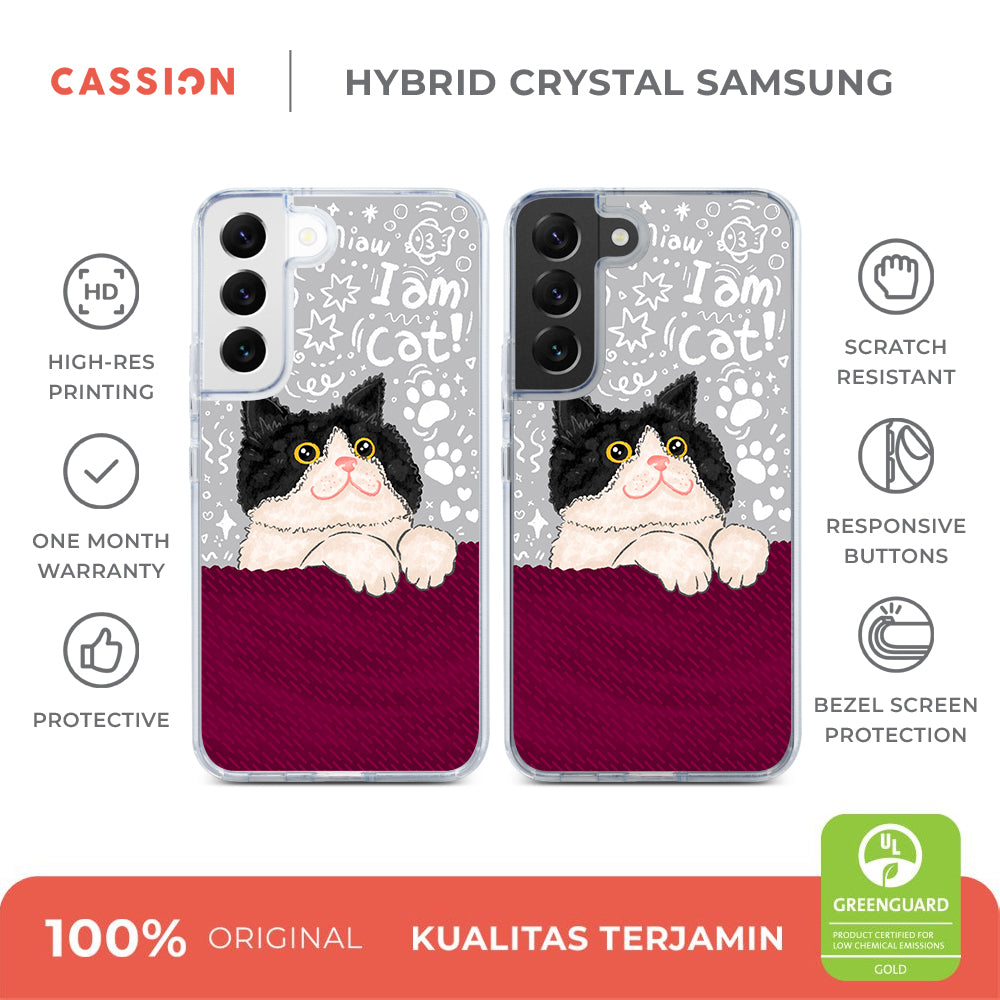 I Am Cat Hybrid Crystal Case - Samsung S25 FE