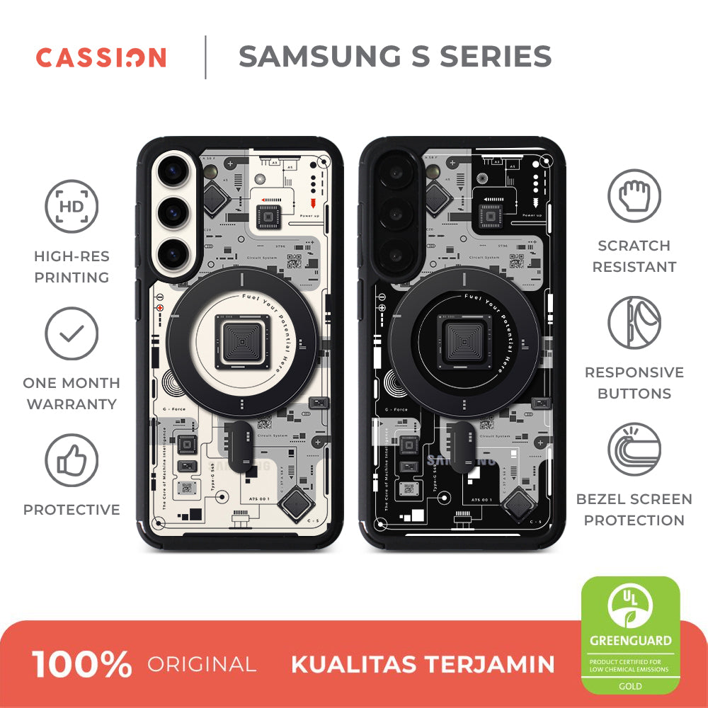 Internal Circuit Magsafe Case Hybrid Rubber Case V5 - Samsung S25 FE / Magsafe / Black