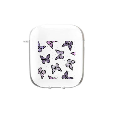 Lilac Color Palette Butterflies Airpods or Earbuds Case Earbuds Liquid Crystal Case - Samsung Buds 2 or Pro or Live / Clear