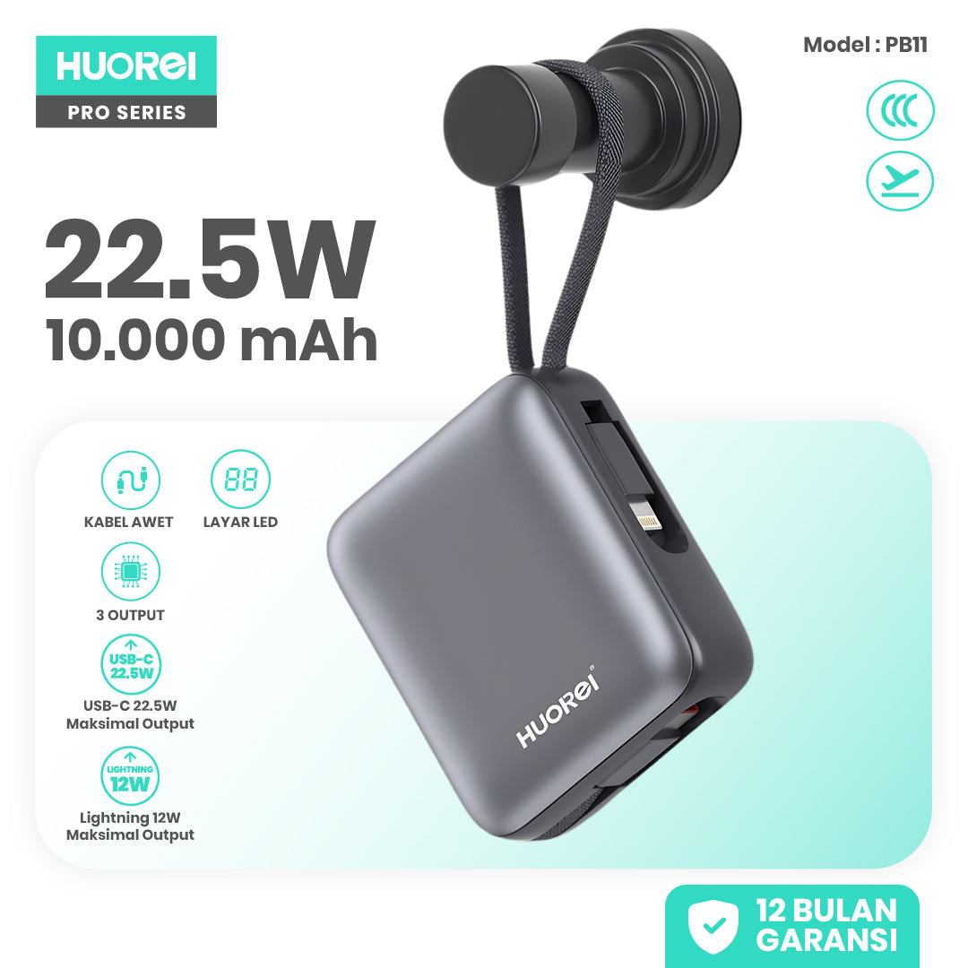 HUOREI PB11 Power Bank 10.000mAh Fast Charging 22.5W