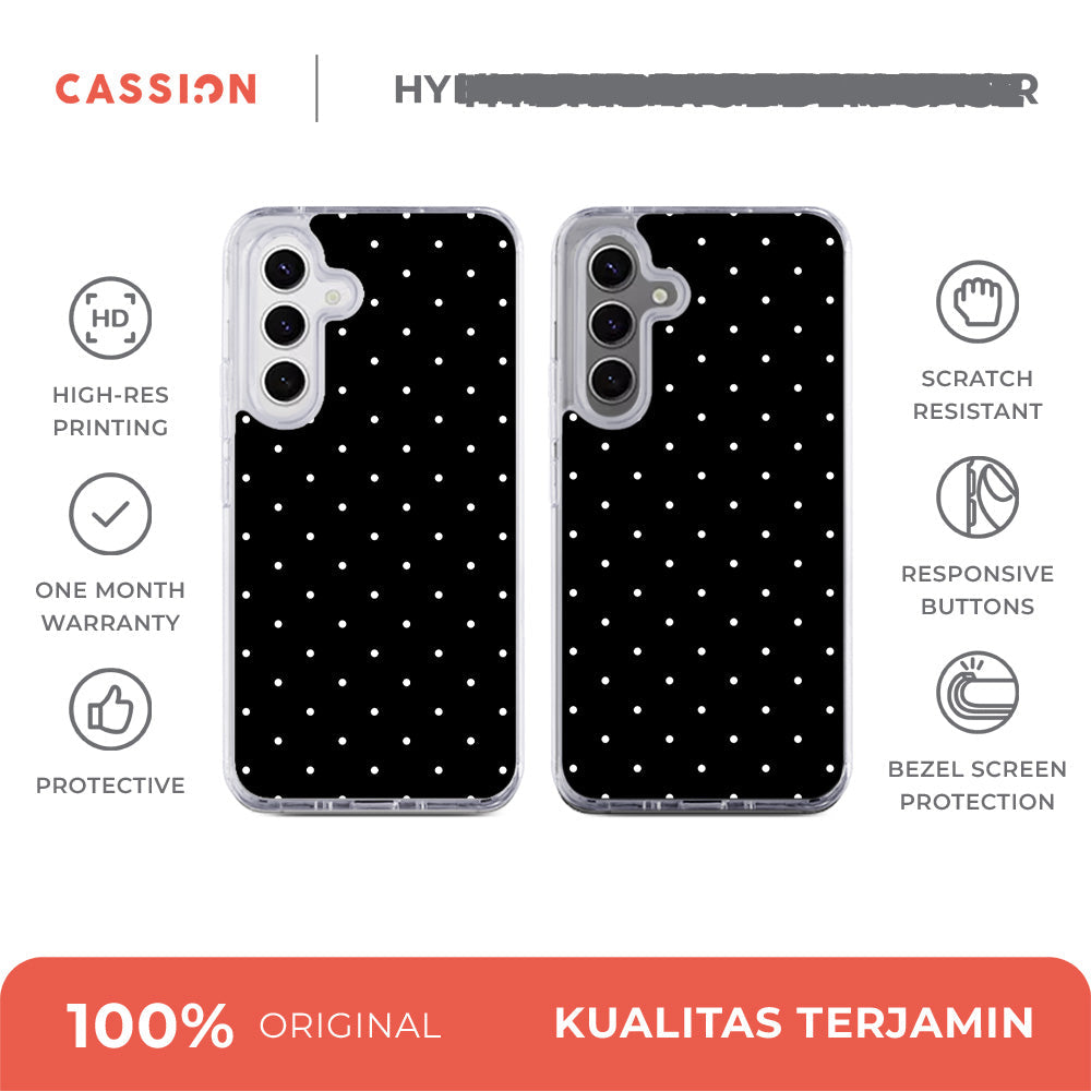 Polkadot - Black Hybrid Crystal Case - Samsung S25 Edge