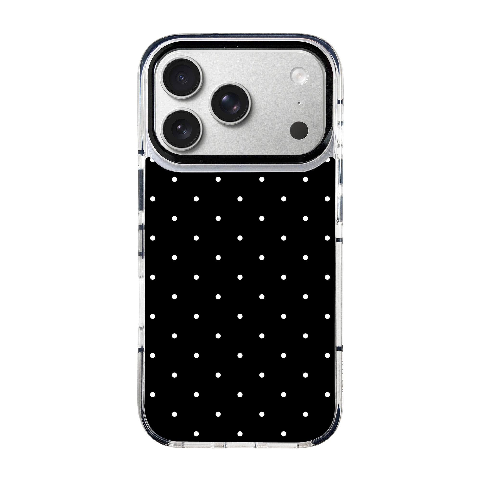Polkadot - Black Hybrid Aura Crystal Clear for iPhone 17 Pro Max - iPhone 17 Pro Max / Black / Magsafe