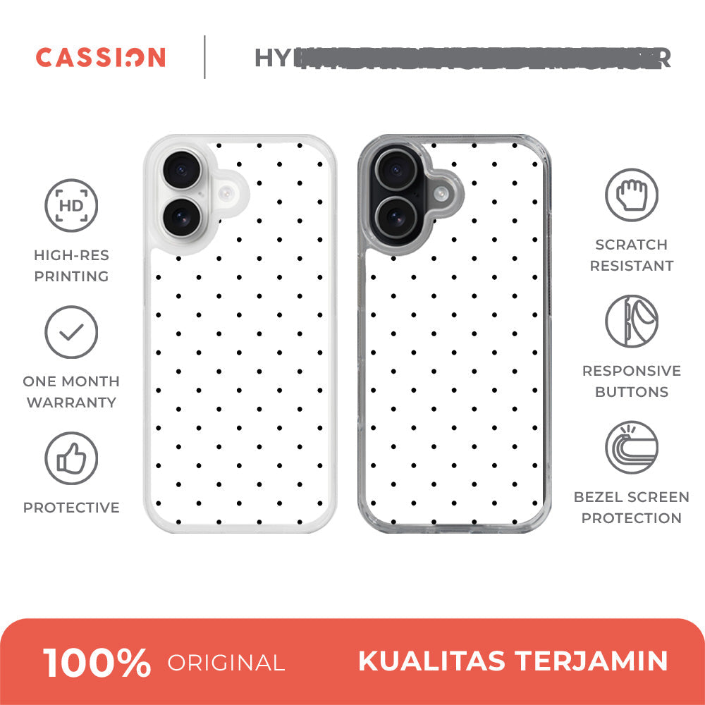 Polkadot - White Hybrid Crystal Case - iPhone 16