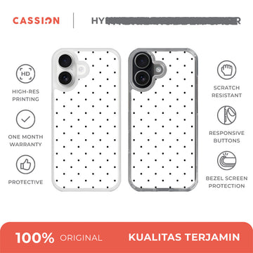 Polkadot - White Hybrid Crystal Case - iPhone 16