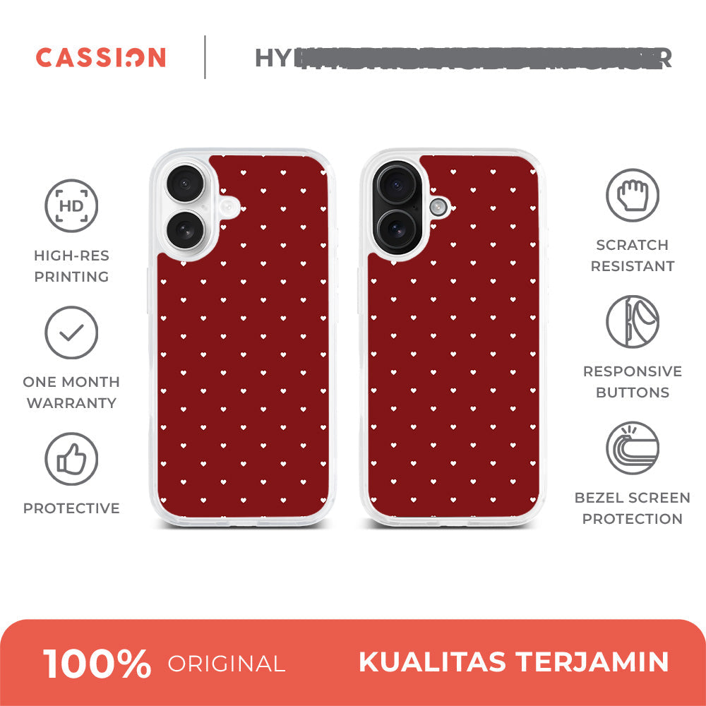 Polkadot - Red Hybrid Crystal Case - iPhone 16 Pro Max