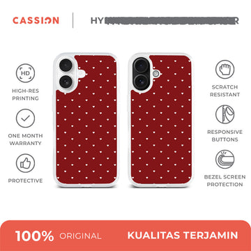 Polkadot - Red Hybrid Crystal Case - iPhone 16 Pro Max