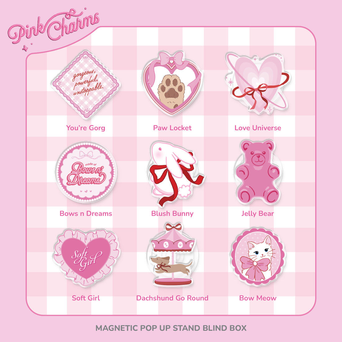 Pink Charms Magnetic Pop Up Stand Blind Box