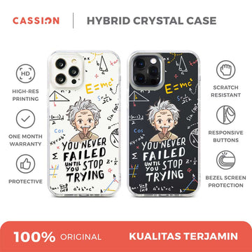 Quotes By Albert Einstein Transparent Background Hybrid Crystal Case - iPhone 15 Pro
