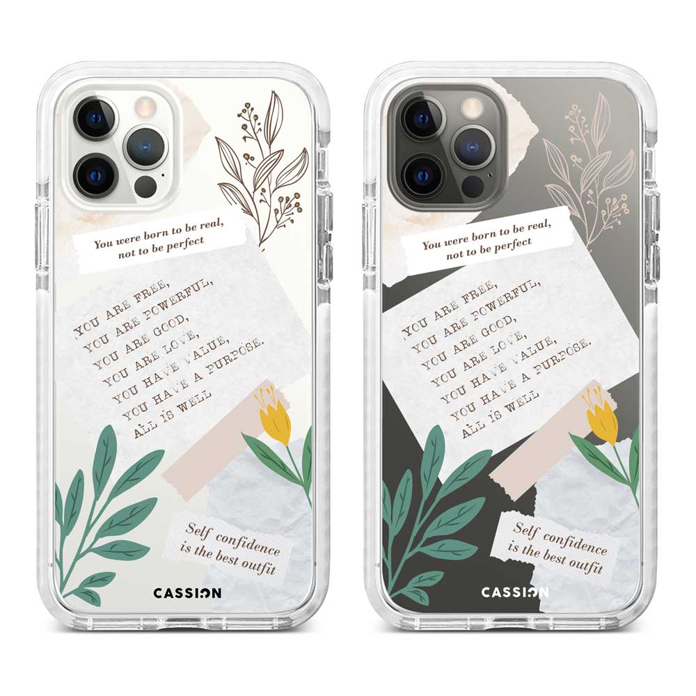 Self Confidence Is The Best Outfit Hybrid Crystal Case - iPhone 15 Pro