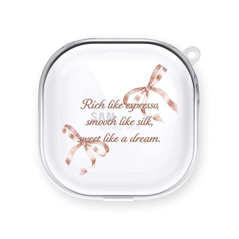 Silk & Sweet Airpods Samsung Buds Case Earbuds Liquid Crystal Case - Samsung Buds 2 or Pro or Live / Clear