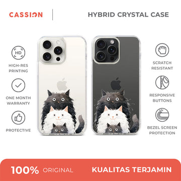 Stacked Purrs Hybrid Crystal Case - iPhone 13