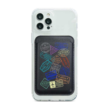 Stamp Of Treveller Magnetic Pocket Wallet Pocket Wallet Magnetic - Black