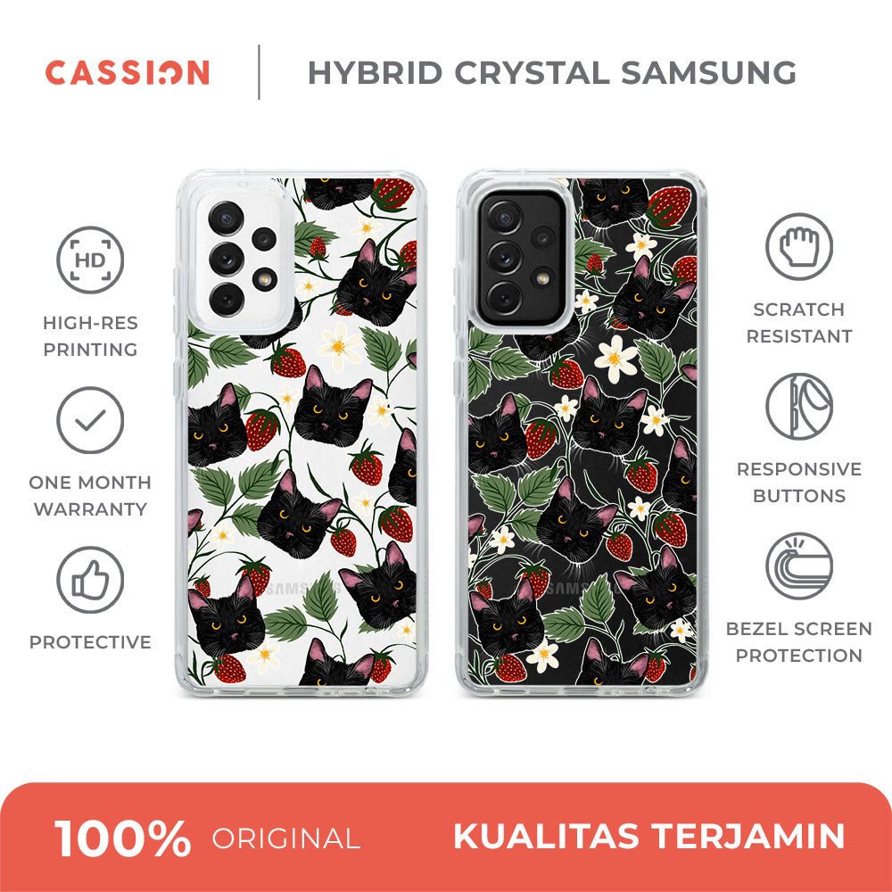 Strawberry Field - Transparant Hybrid Crystal Case - Samsung A55