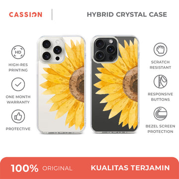 Sunflower Watercolor Hybrid Crystal Case - iPhone 15
