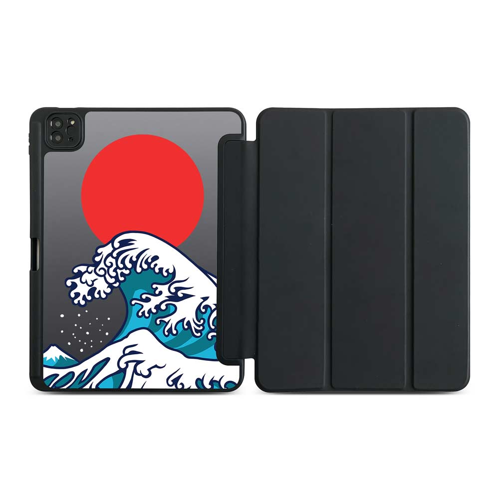The Japan Wave For Ipad Case iPad Flip Cover Case - iPad 10 10.9 inch / Black