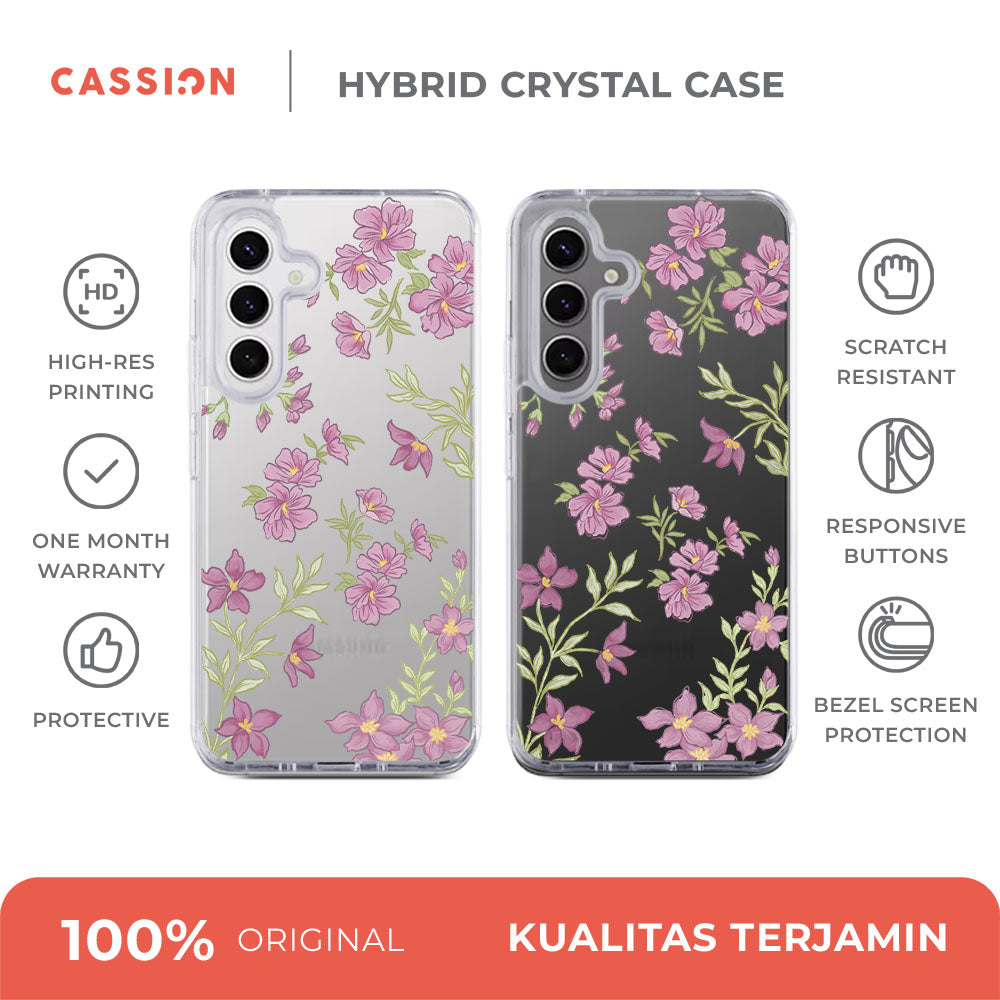 Violet Bloom Hybrid Crystal Case - Samsung S25