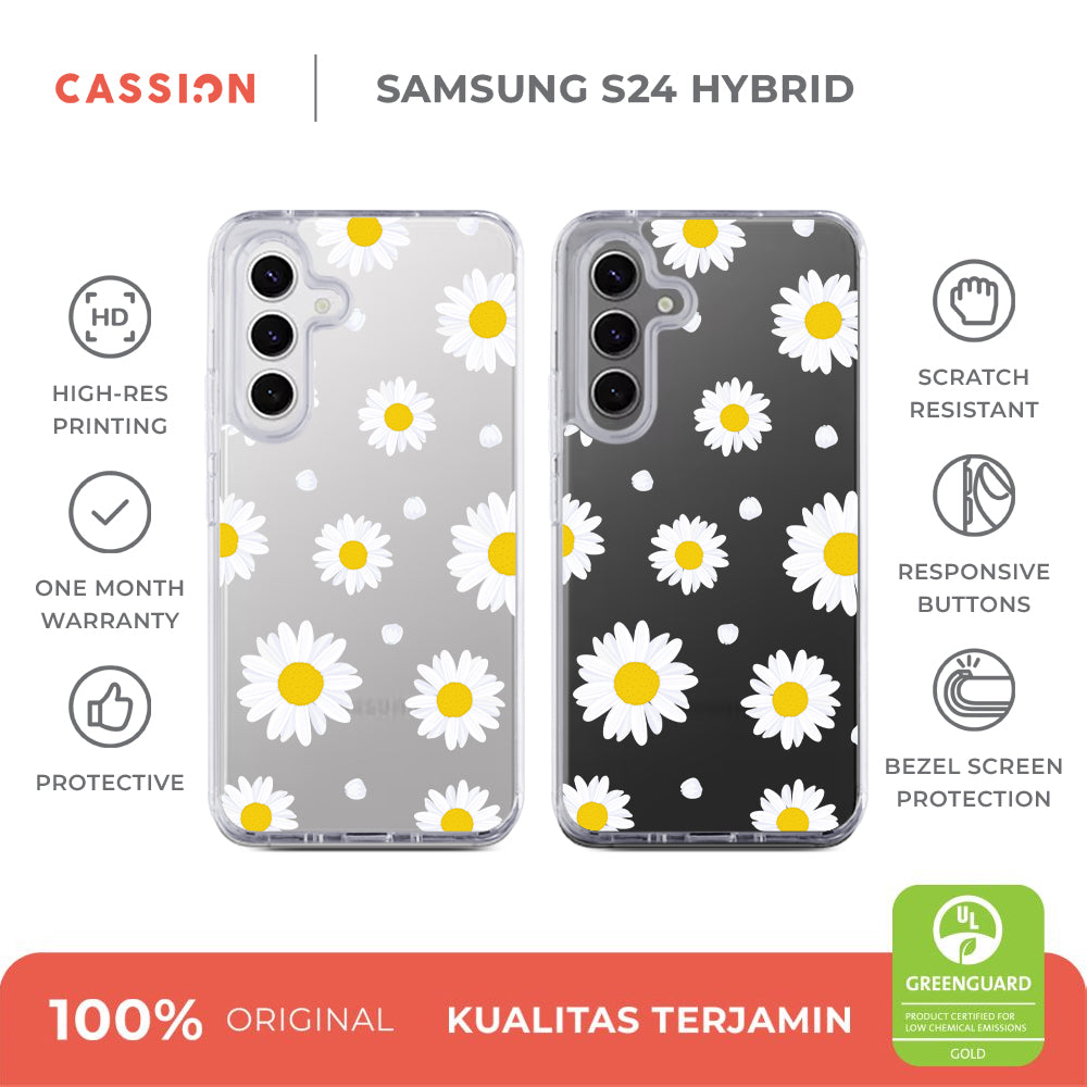 White Daisies Hybrid Crystal Magsafe - Samsung S26 / v2