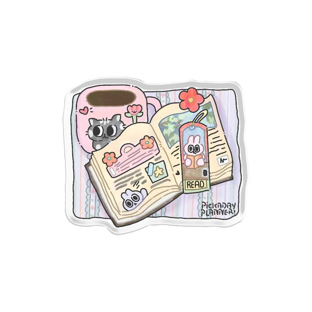 Book & Chill Acrylic Popup Stand Magnetic Pop Up Stand - Clear