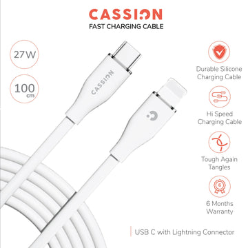 Durable Soft Silicone Fast Charging Cable C to C 60W C to Lightning 27W