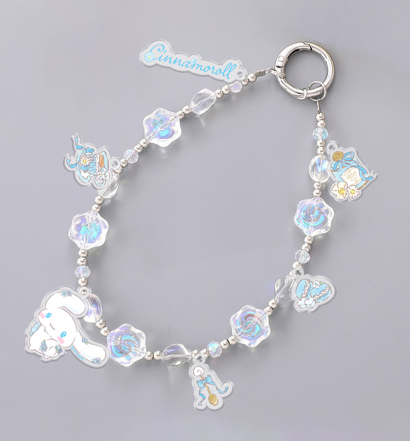 Flower Tea Time Phone Charm Hand Wrist Strap
