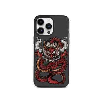 [READY] Crimson Dragons Embrace Hybrid Crystal Case iPhone 14 Pro Max / Black