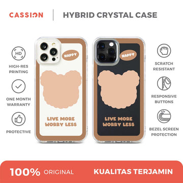 [Ready] Cassion Live More Worry Less for iPhone Hybrid Crystal Case iPhone 14 Pro Max