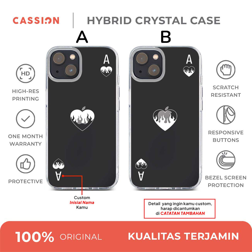Flaming Heart Card - Custom - Kiri Hybrid Crystal Case - iPhone 11