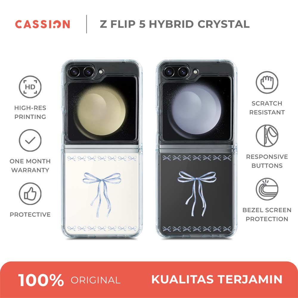 Blue Damselfly Ribbon Hybrid Crystal Case - Samsung Z Flip 7