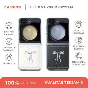 Blue Damselfly Ribbon Hybrid Crystal Case - Samsung Z Flip 7