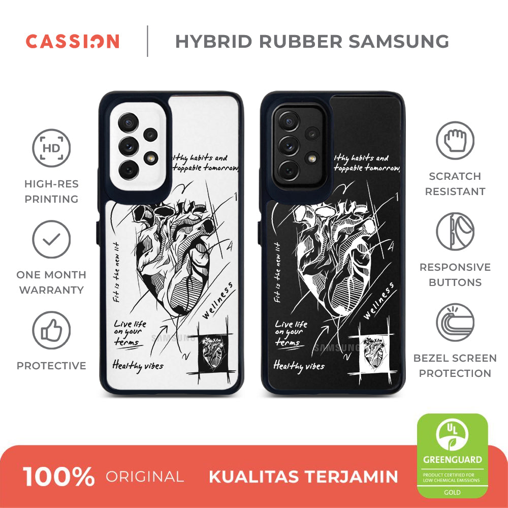 Heart of Wellness Hybrid Rubber Case V2 - Samsung A53 / Black