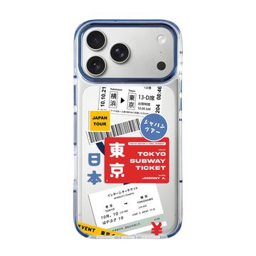 Japan Train Ticket (Custom Name) Hybrid Aura Crystal Clear Magsafe - iPhone 17 Pro Max / Navy