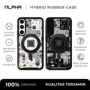 Internal Circuit Magsafe Case Hybrid Rubber Case V5 - Samsung S24 FE / Magsafe / Black
